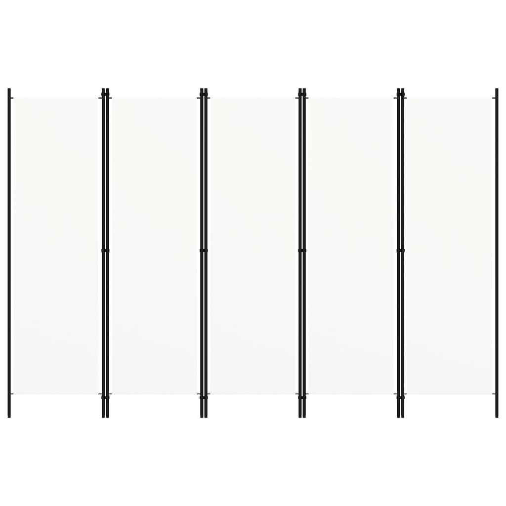 5-tlg. Raumteiler Weiß 250x180 cm