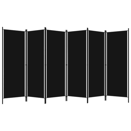 6-tlg. Raumteiler Schwarz 300x180 cm