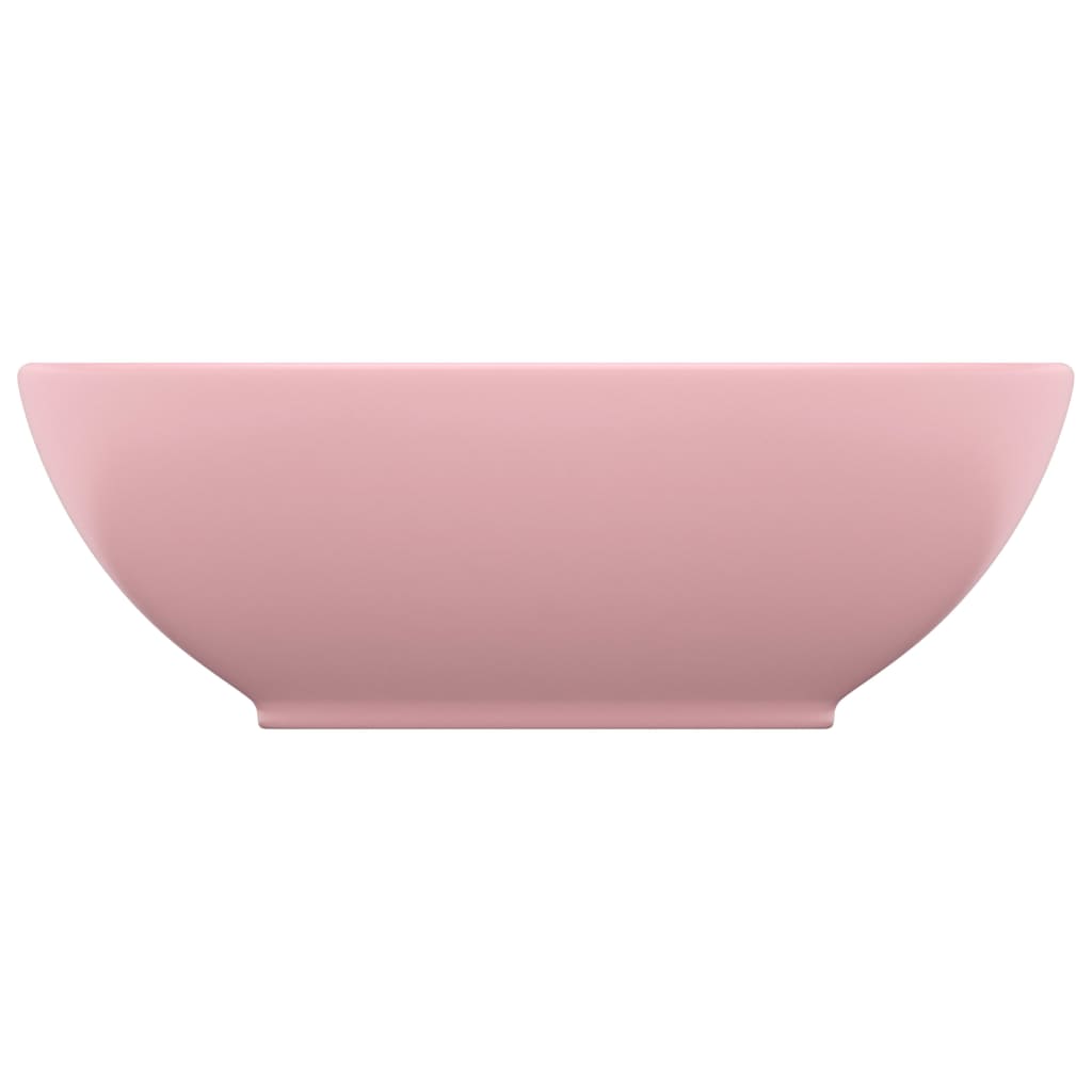 Luksuriøs Oval Håndvask Mat Pink 40x33 cm Keramik
