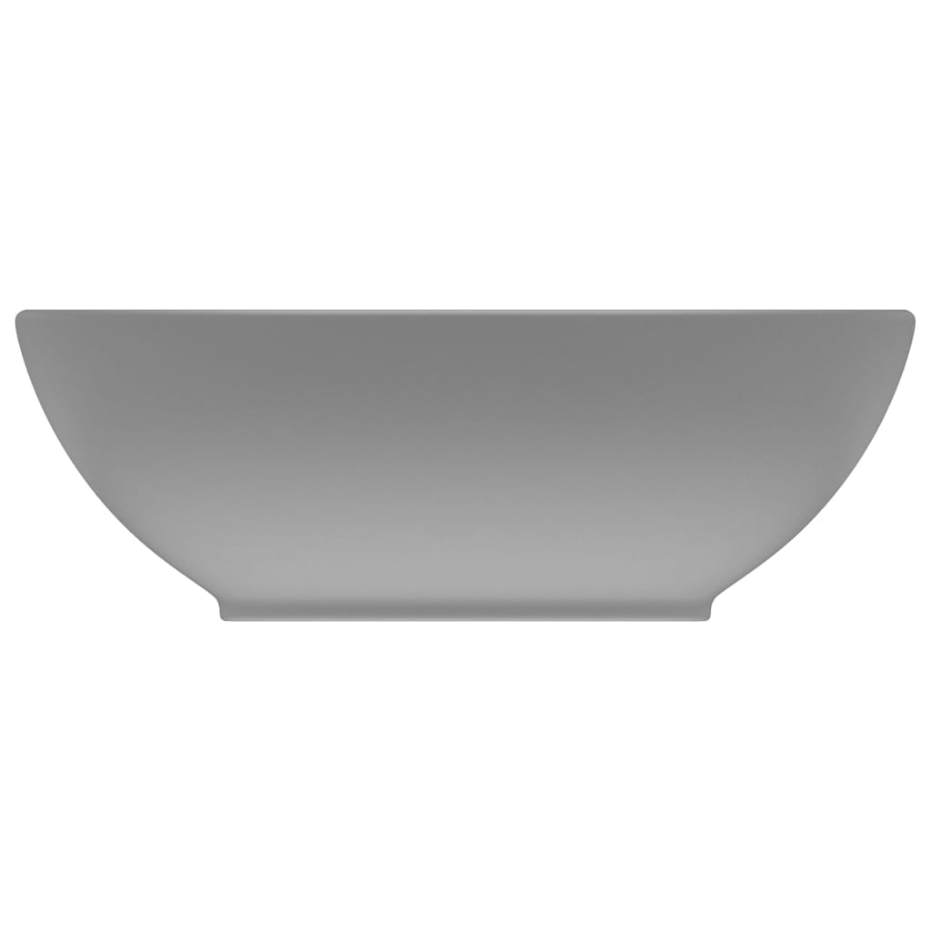 Luksuriøs Oval Håndvask Mat Lysegrå 40x33 cm Keramik