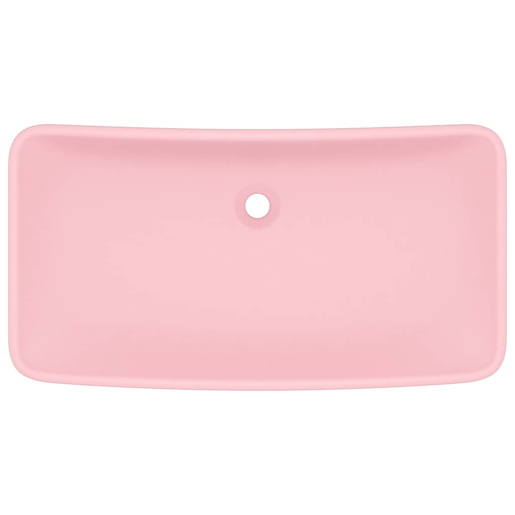 Luksus Håndvask Rektangulær Mat Pink 71x38 cm Keramik