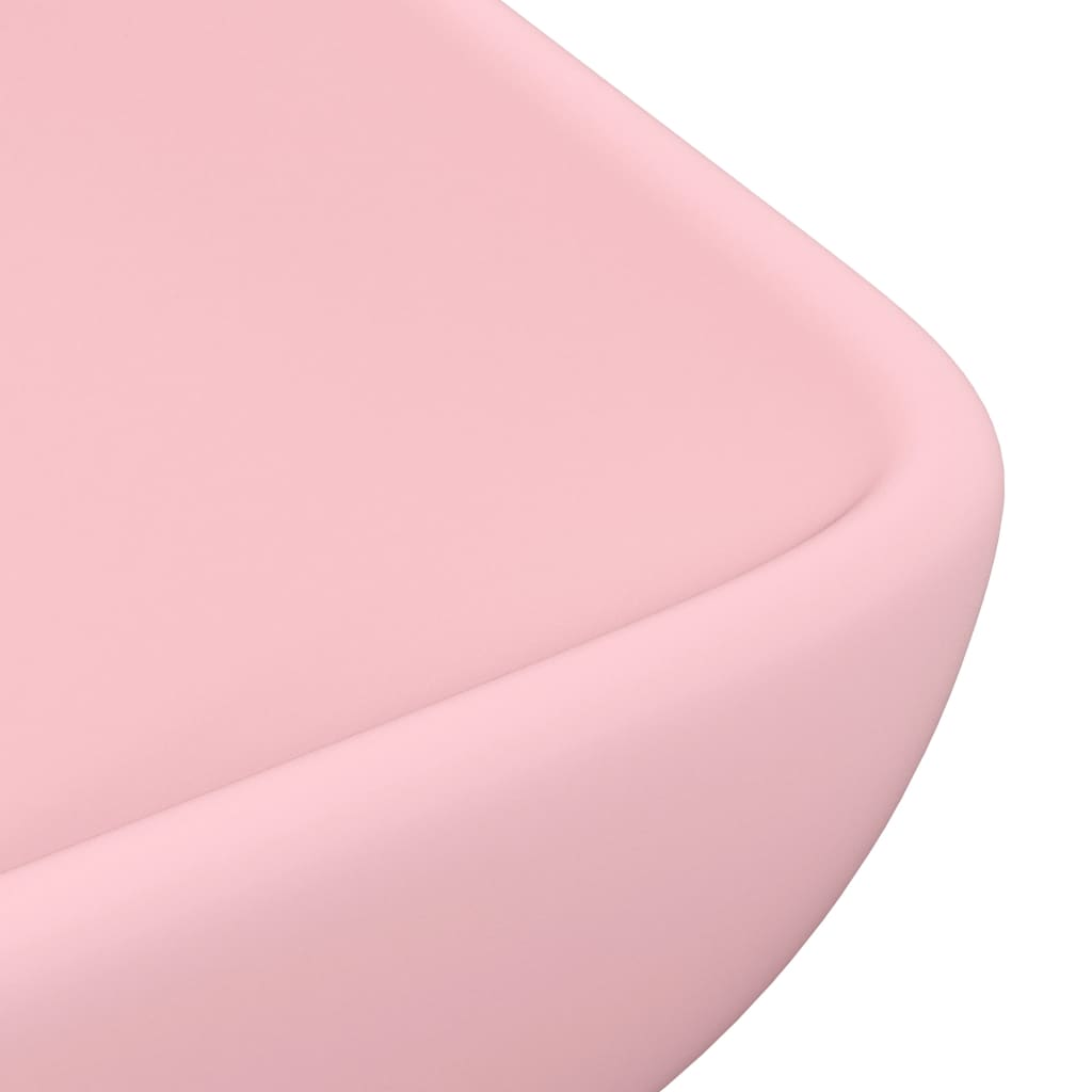 Luksus Håndvask Rektangulær Mat Pink 71x38 cm Keramik