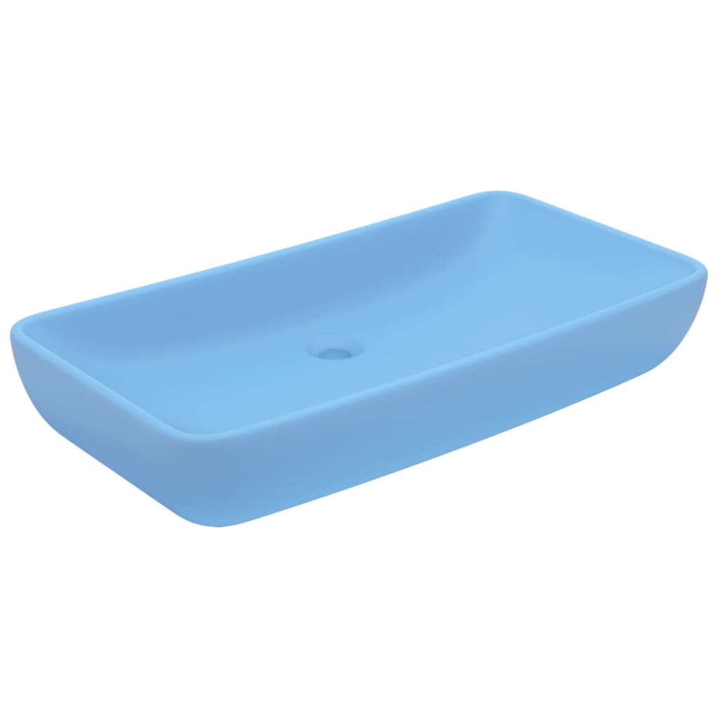 Luksus Håndvask Rektangulær Mat Lyseblå 71x38 cm Keramik