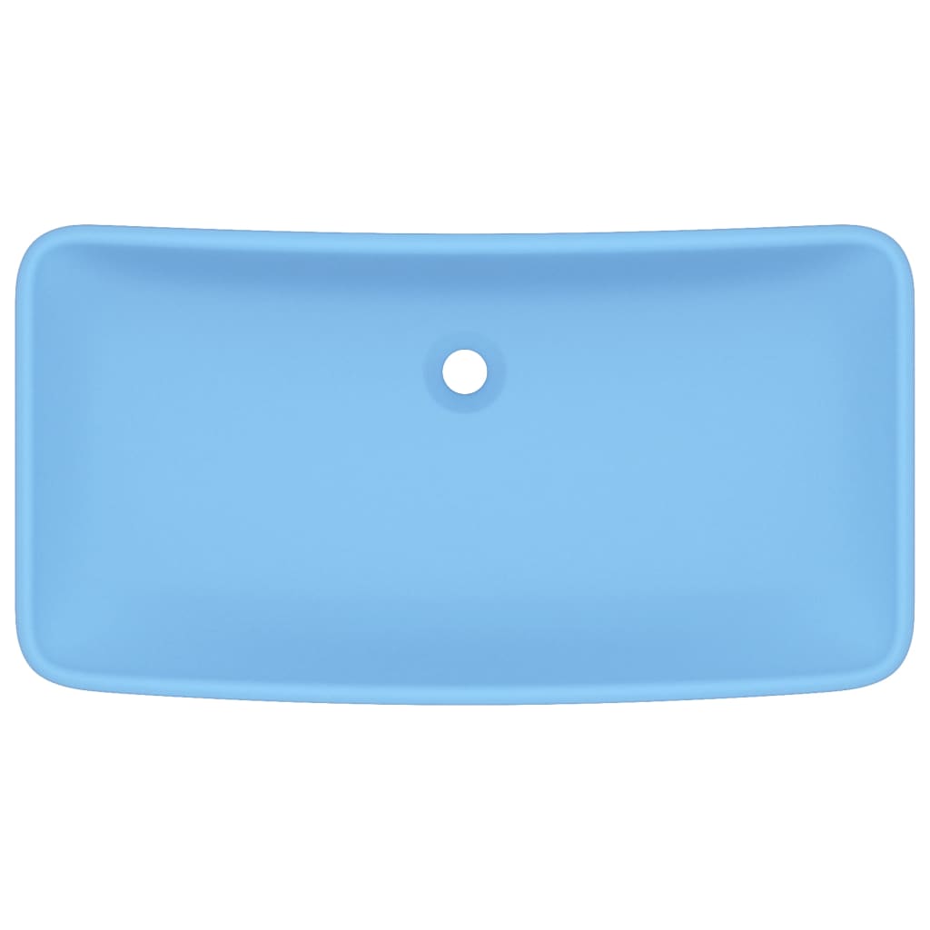 Luksus Håndvask Rektangulær Mat Lyseblå 71x38 cm Keramik