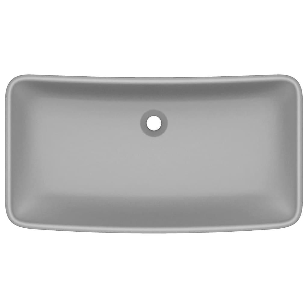 Luksus Håndvask Rektangulær Mat Lysegrå 71x38 cm Keramik
