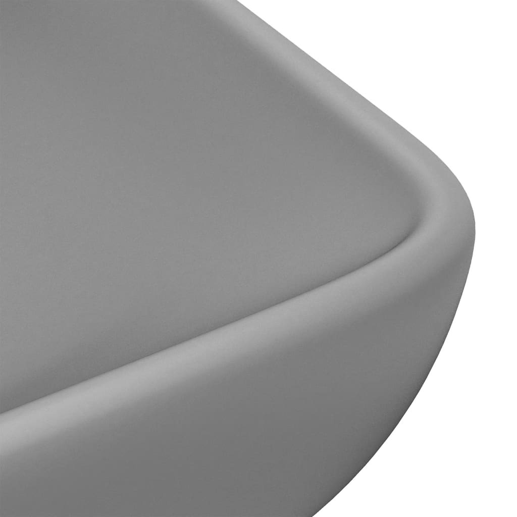 Luksus Håndvask Rektangulær Mat Lysegrå 71x38 cm Keramik