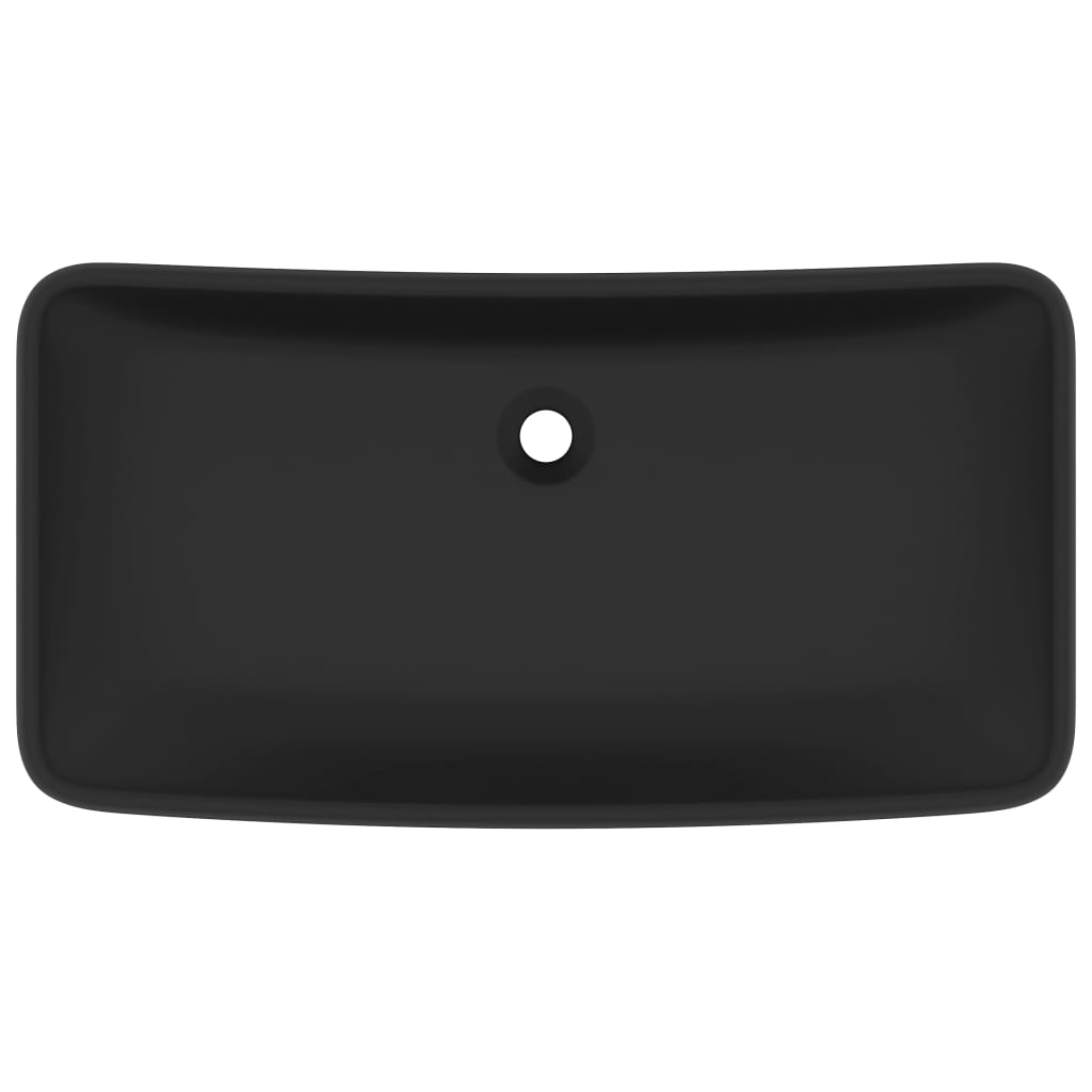Luksus Håndvask Rektangulær Mat Sort 71x38 cm Keramik