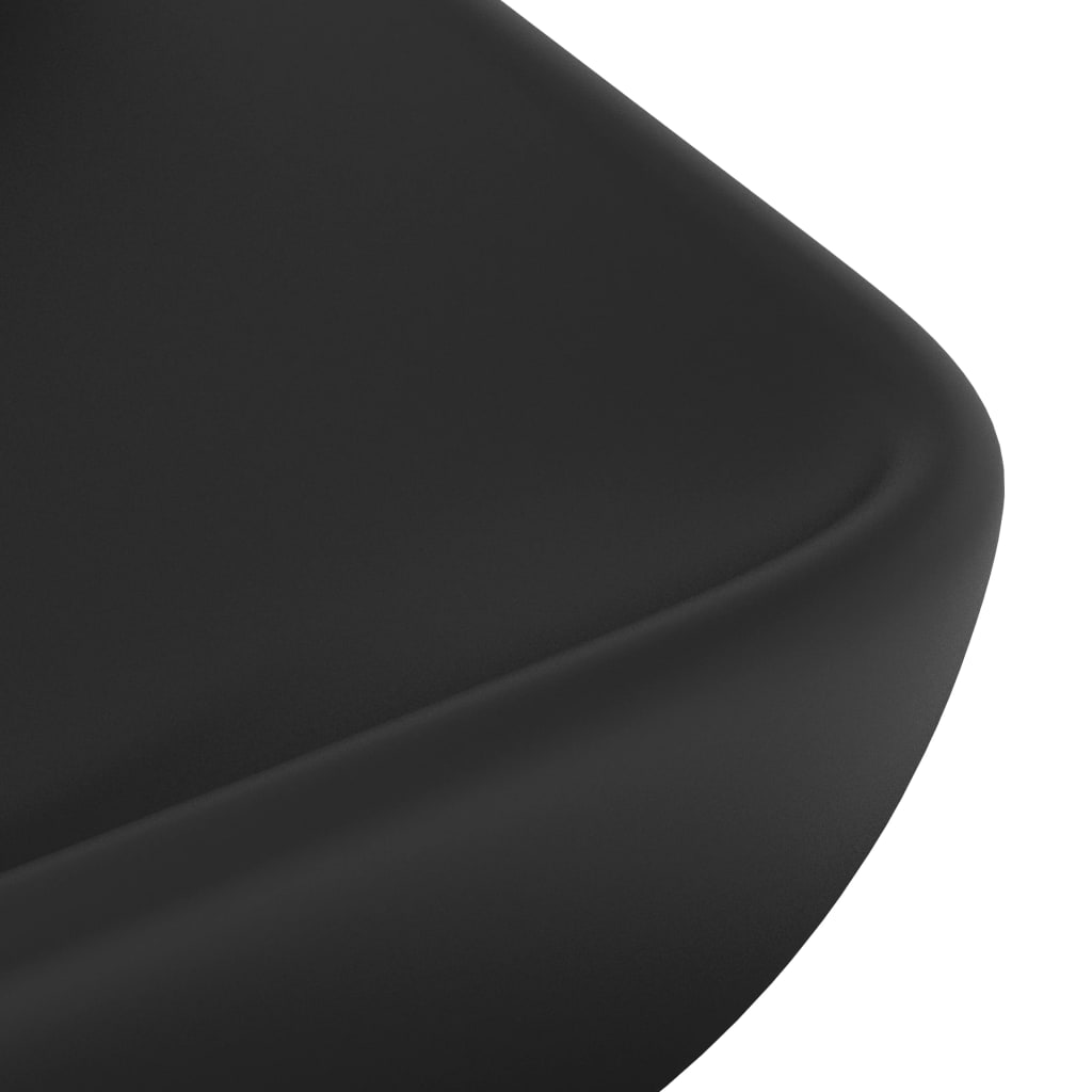 Luksus Håndvask Rektangulær Mat Sort 71x38 cm Keramik