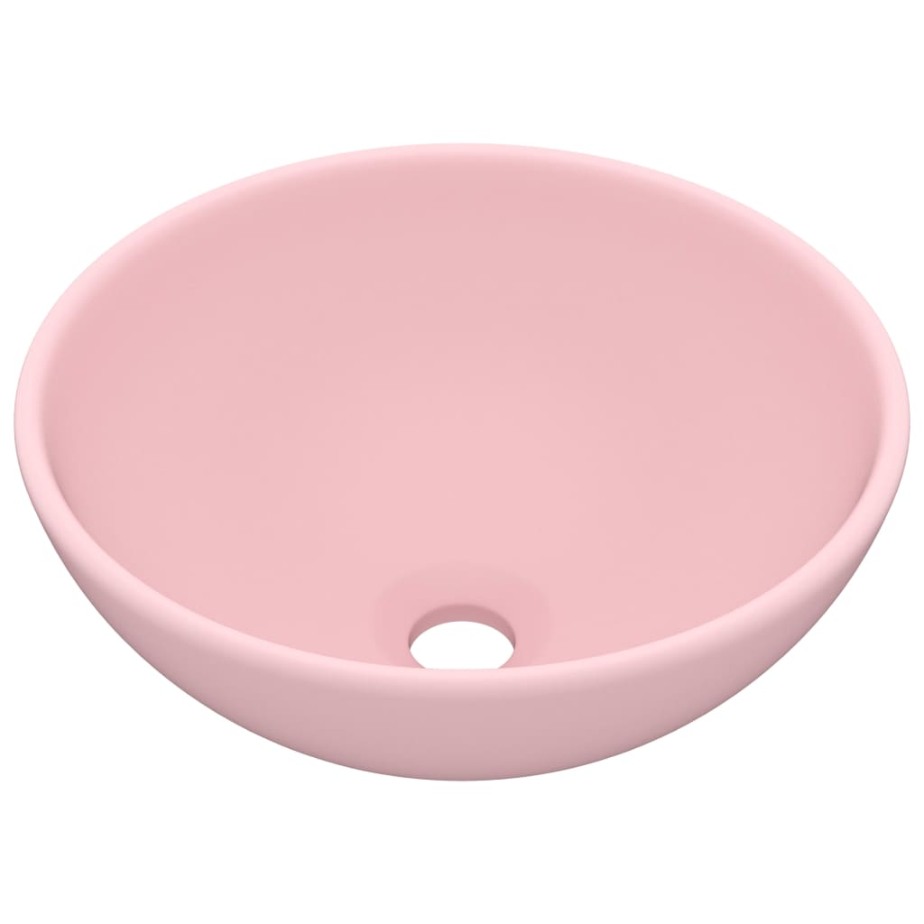 Luksus Håndvask Rund Mat Pink 32,5x14 cm Keramik