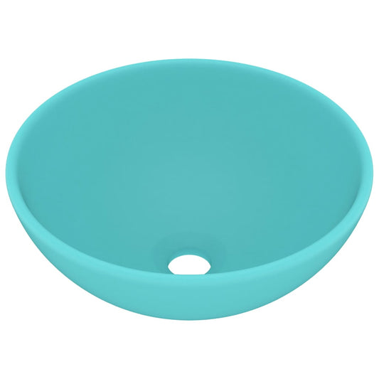 Luxus-Waschbecken Rund Matt Hellgrün 32,5x14 cm Keramik