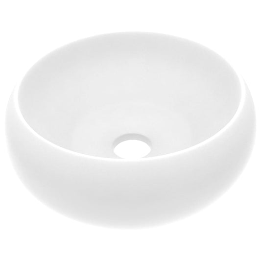 Luxuriöses Waschbecken Rund Matt Weiß 40x15 cm Keramik