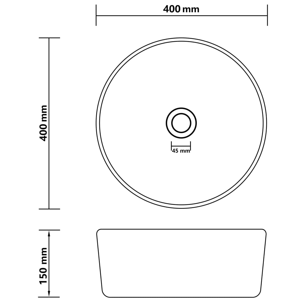 Luksuriøs Håndvask Rund Mat Lyseblå 40x15 cm Keramik