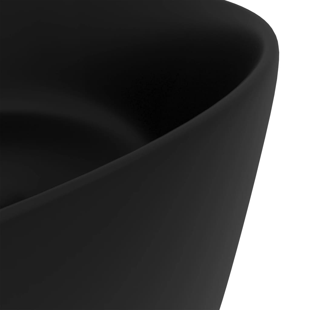 Luksuriøs Håndvask Rund Mat Sort 40x15 cm Keramik
