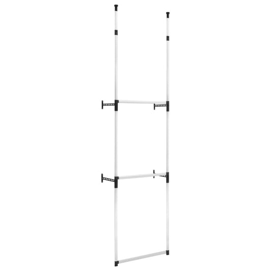 Teleskop-Garderobe mit Stangen Aluminium