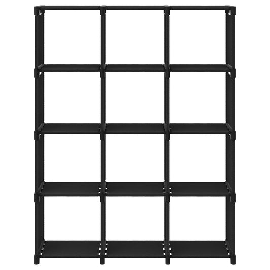Würfel-Regal 12 Fächer Schwarz 103x30x141 cm Stoff