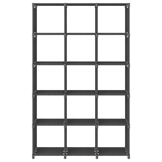 Würfel-Regal 15 Fächer Grau 103x30x175,5 cm Stoff