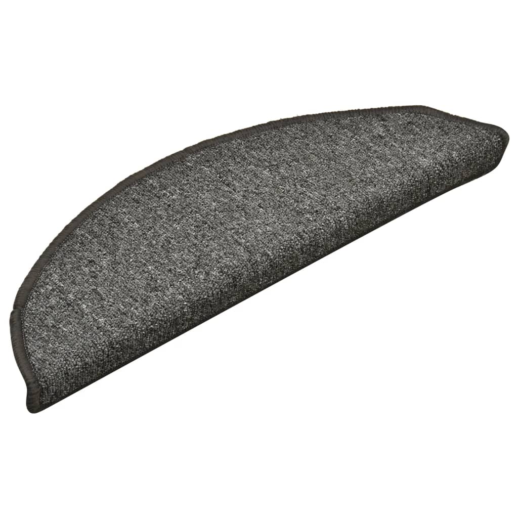 Stufenmatten 15 Stk. 56x17x3 cm Dunkelgrau Halbrund