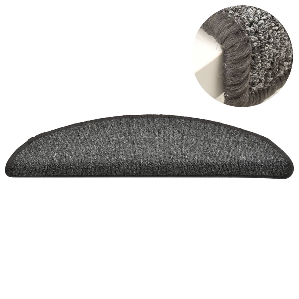 Stufenmatten 15 Stk. 56x17x3 cm Dunkelgrau Halbrund