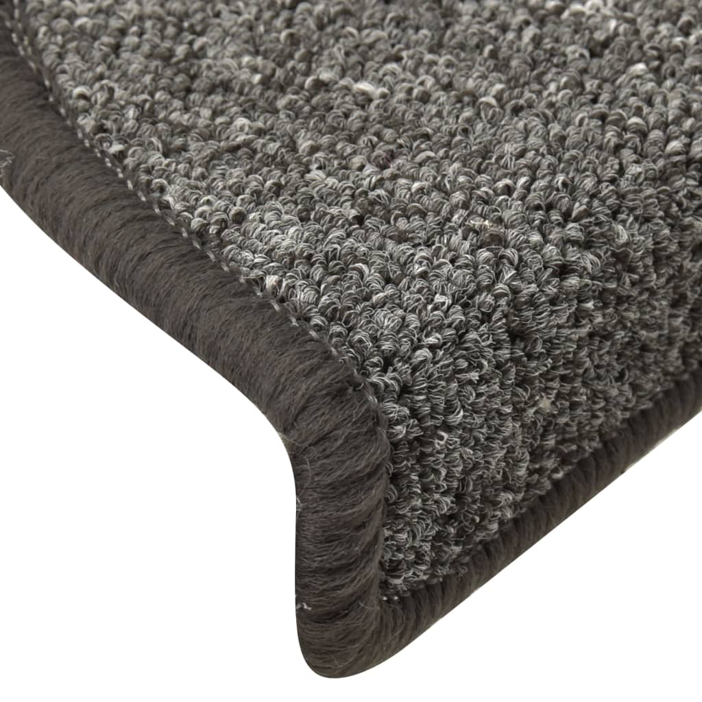 Stufenmatten 15 Stk. 56x17x3 cm Dunkelgrau Halbrund