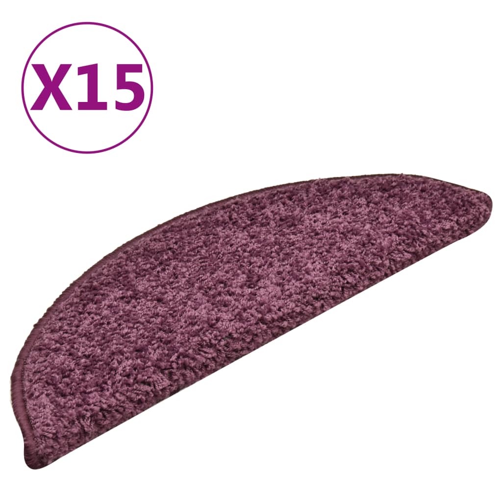 Stufenmatten 15 Stk. 56x17x3 cm Dunkelviolett Halbrund