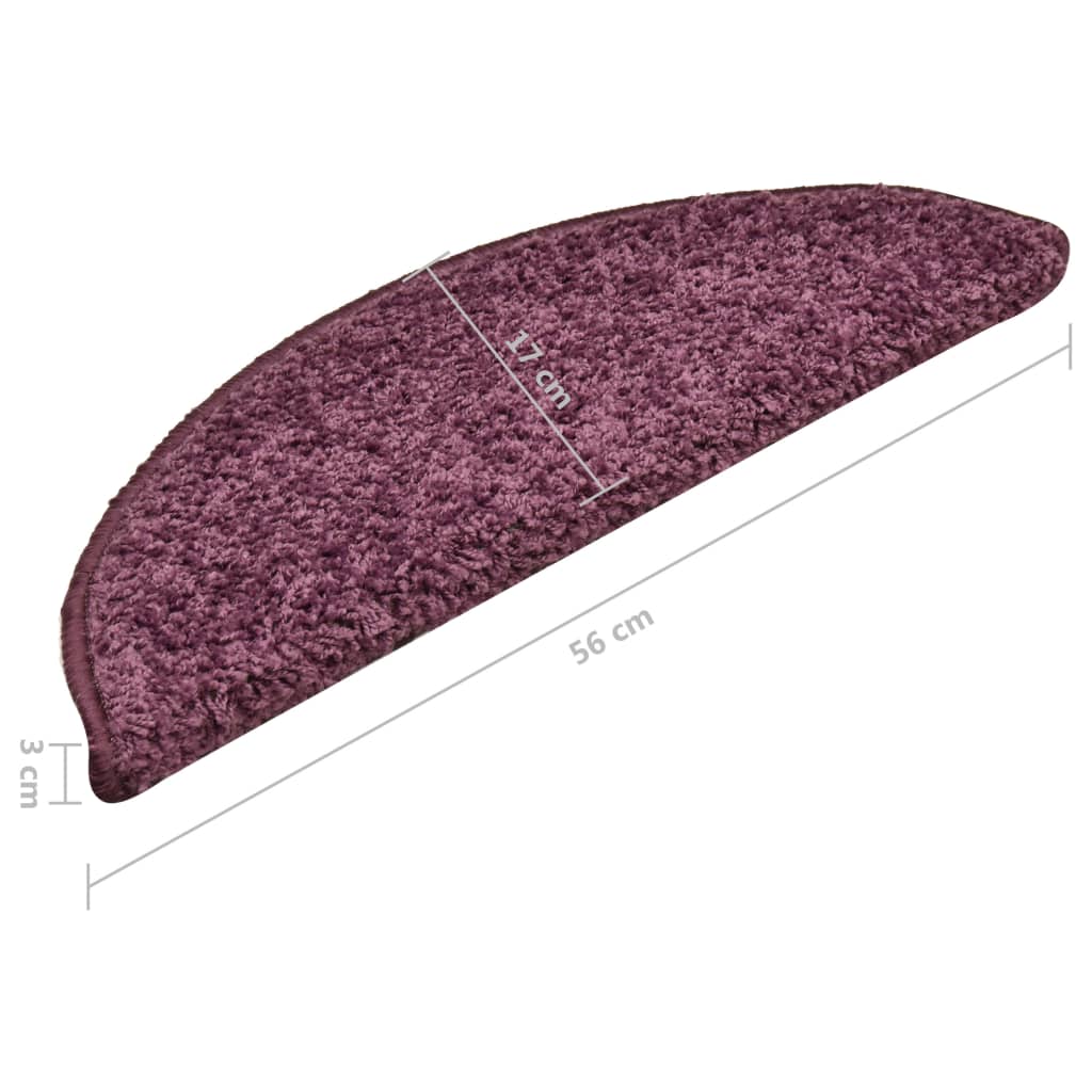 Stufenmatten 15 Stk. 56x17x3 cm Dunkelviolett Halbrund