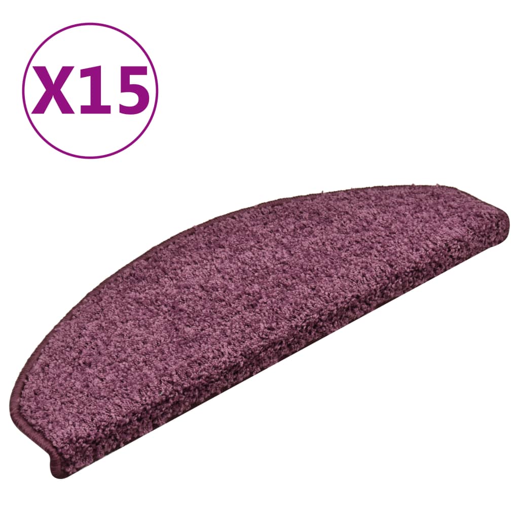 Stufenmatten 15 Stk. 65x21x4 cm Dunkelviolett Halbrund Groß