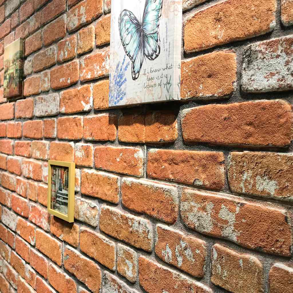 3D vægpaneler 10 stk Lysebrun murstenslook EPS