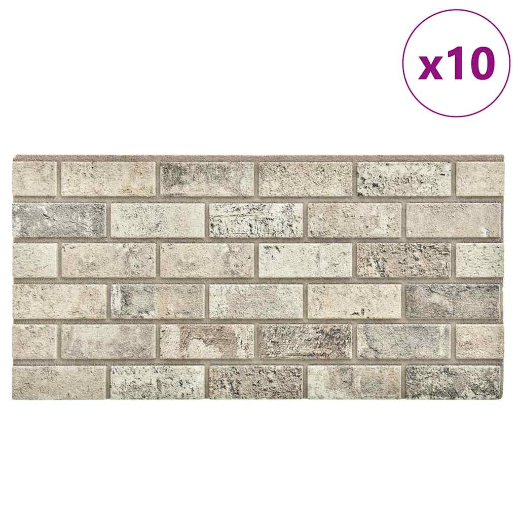 3D vægpaneler 10 stk Sandfarvet murstenslook EPS