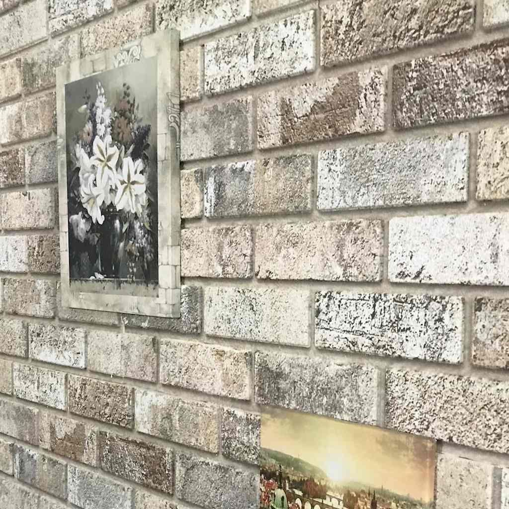 3D vægpaneler 10 stk Sandfarvet murstenslook EPS