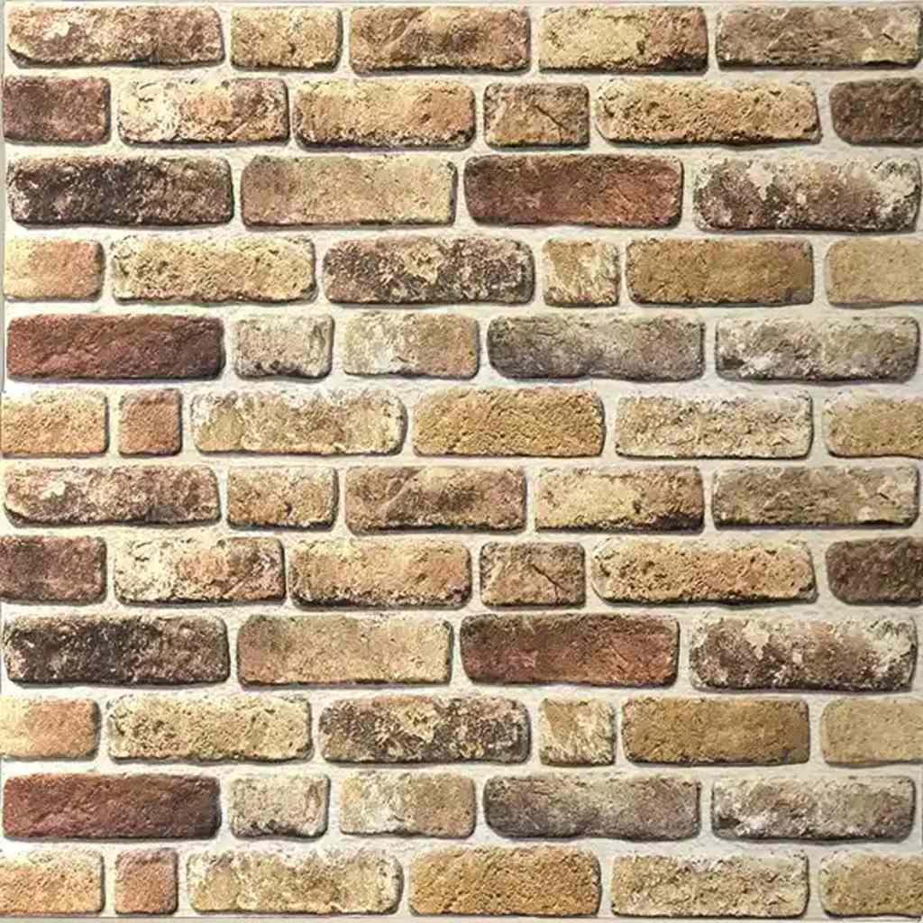 3D vægpaneler 10 stk Sandfarvet murstenslook EPS