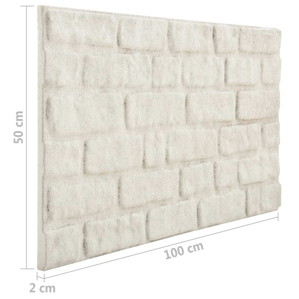 3D vægpaneler 10 stk Hvid murstenslook EPS
