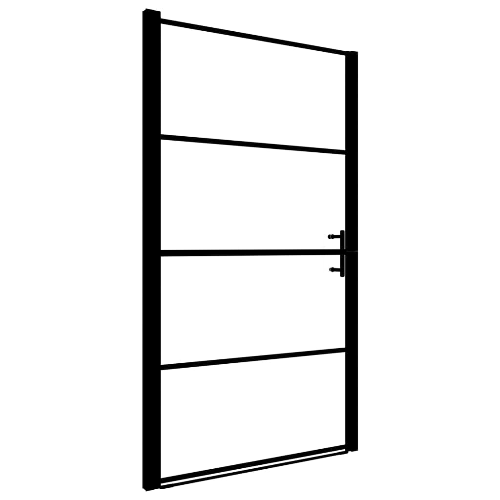 Brusedør mat hærdet glas 91x195 cm Sort