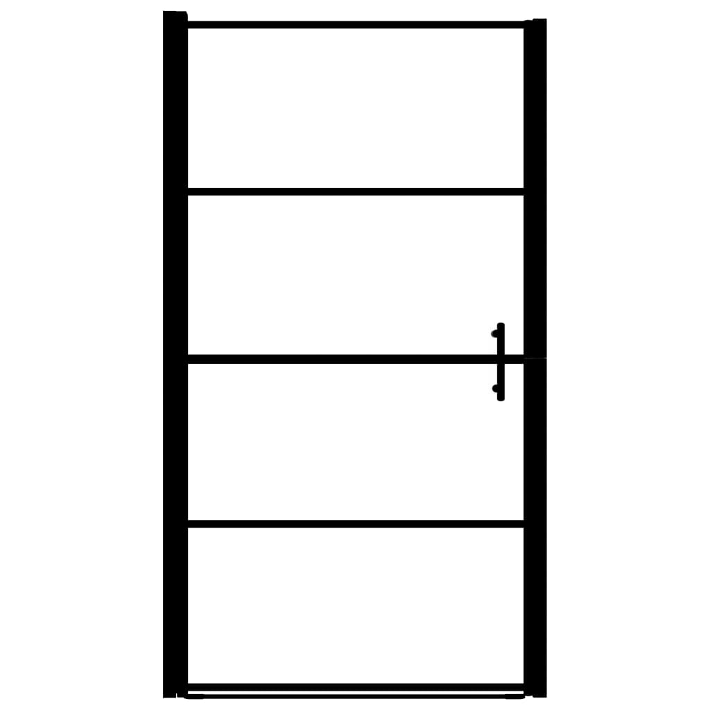 Brusedør mat hærdet glas 91x195 cm Sort