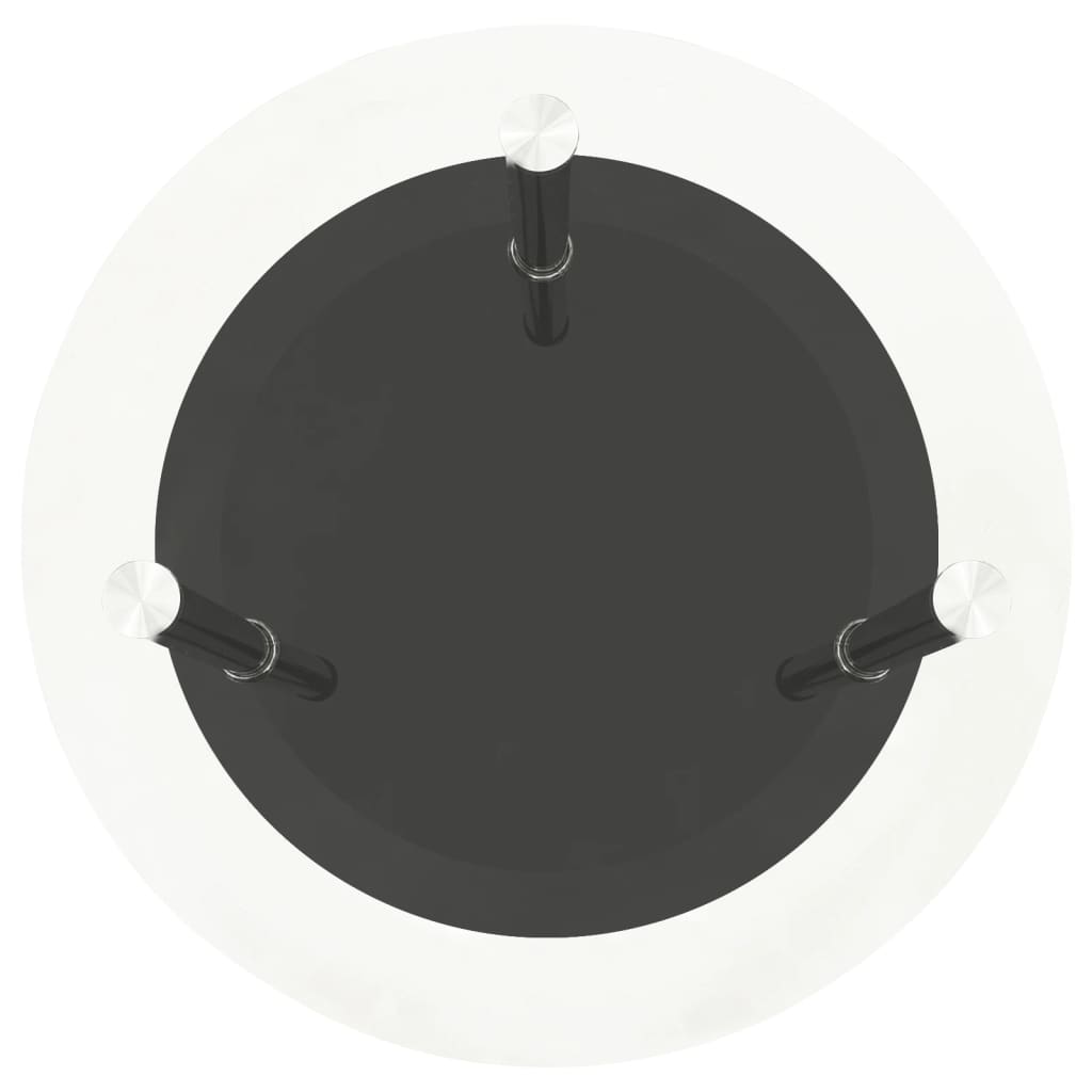 Sidebord med 2 hylder Transparent & Sort 38cm hærdet glas