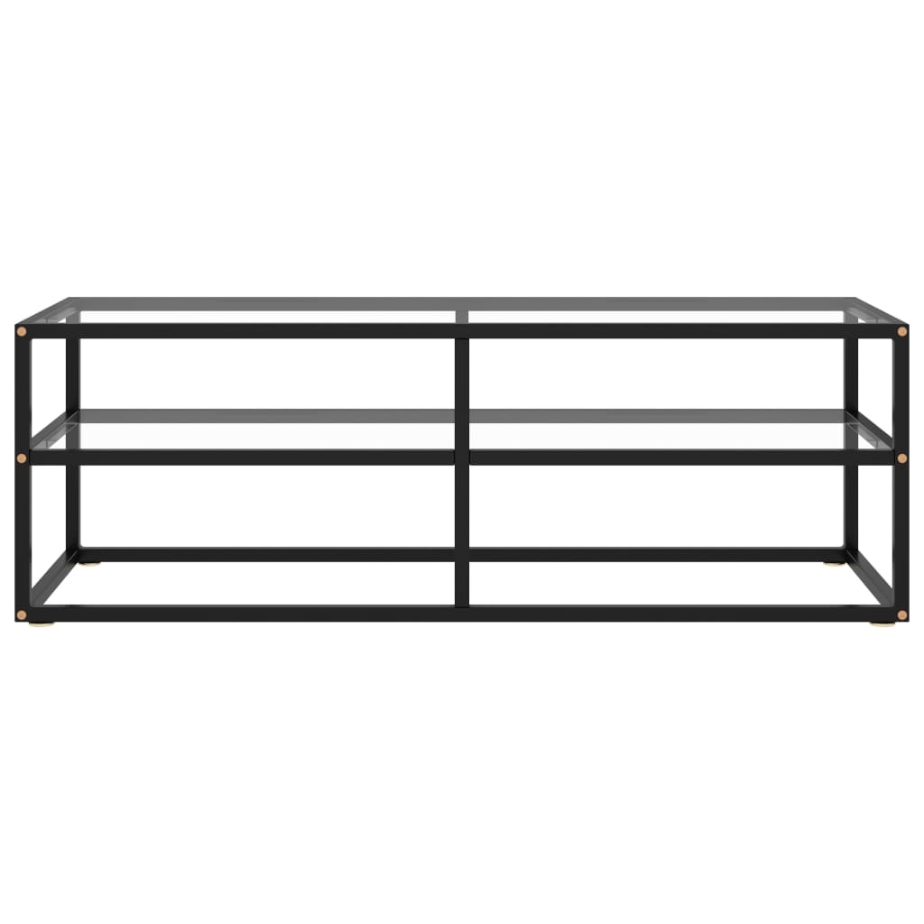 TV-skab Sort med hærdet glas 120x40x40 cm