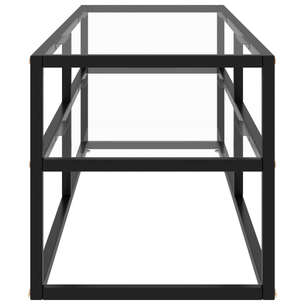 TV-skab Sort med hærdet glas 120x40x40 cm