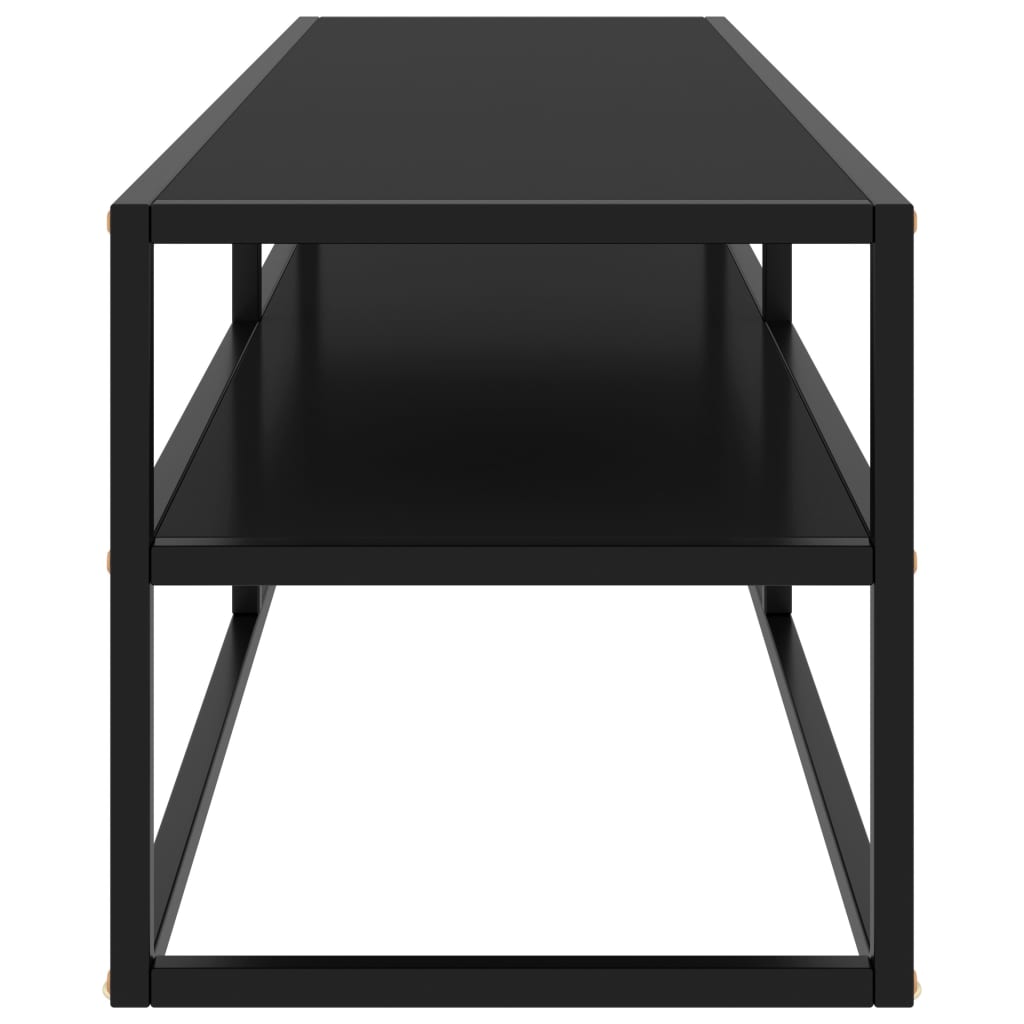 TV-Schrank Schwarz mit Schwarzem Hartglas 140x40x40 cm