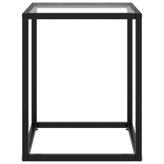 Couchtisch Schwarz mit Hartglas 40x40x50 cm