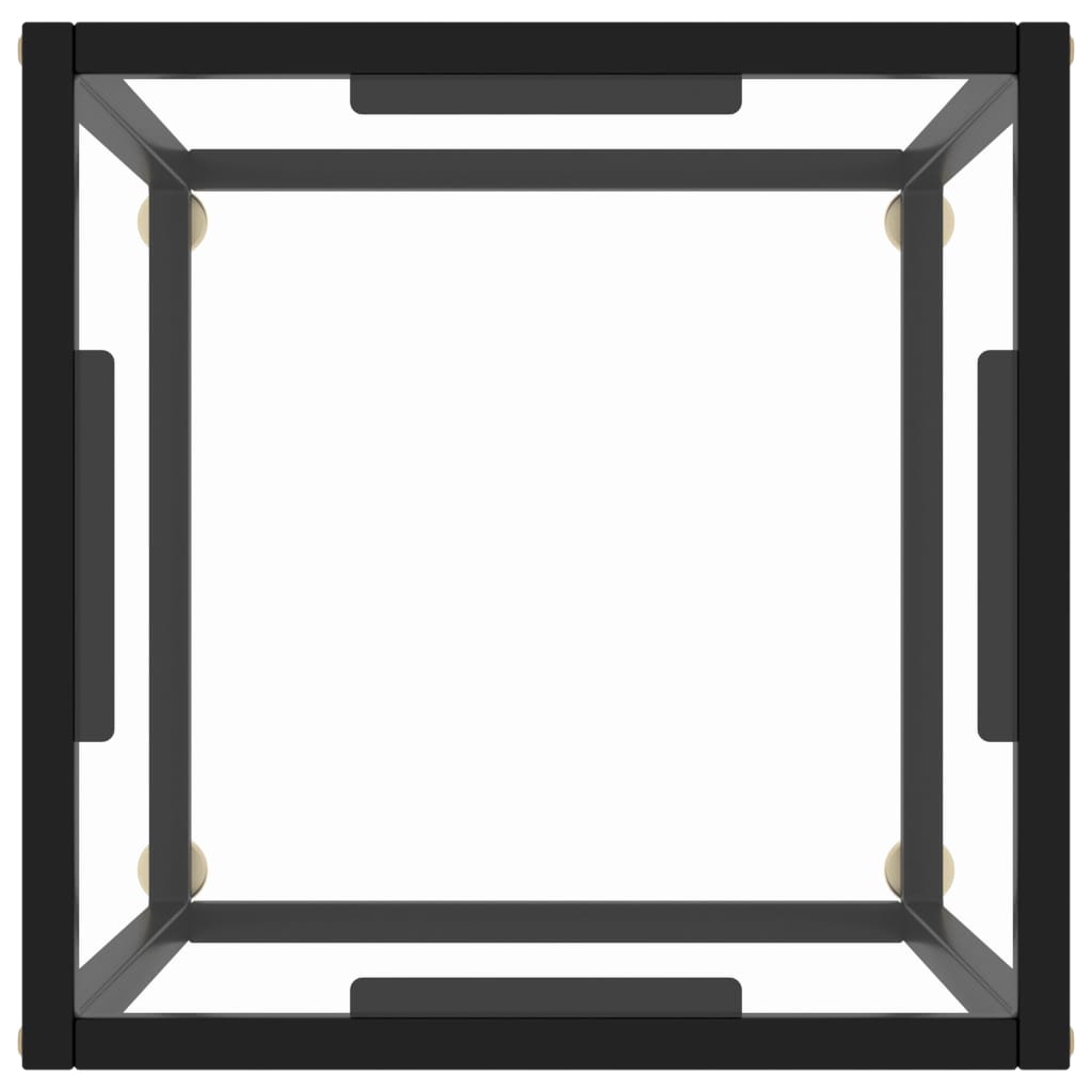 Couchtisch Schwarz mit Hartglas 40x40x50 cm