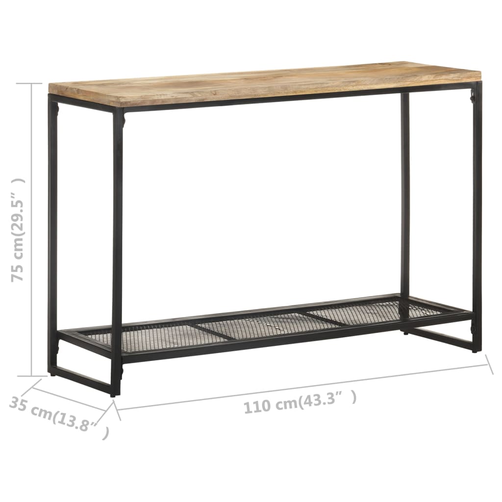 Konsolbord 110x35x75 cm mango massivt træ