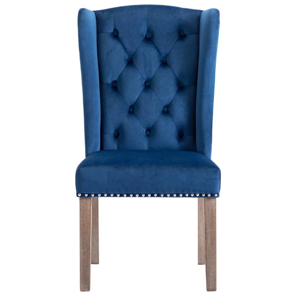 Esszimmerstühle 4 Stk. Blau Samt