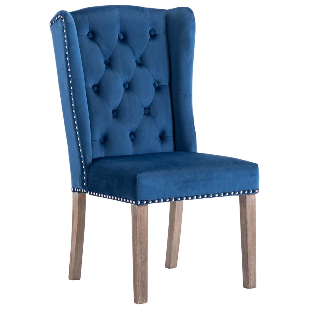 Esszimmerstühle 6 Stk. Blau Samt