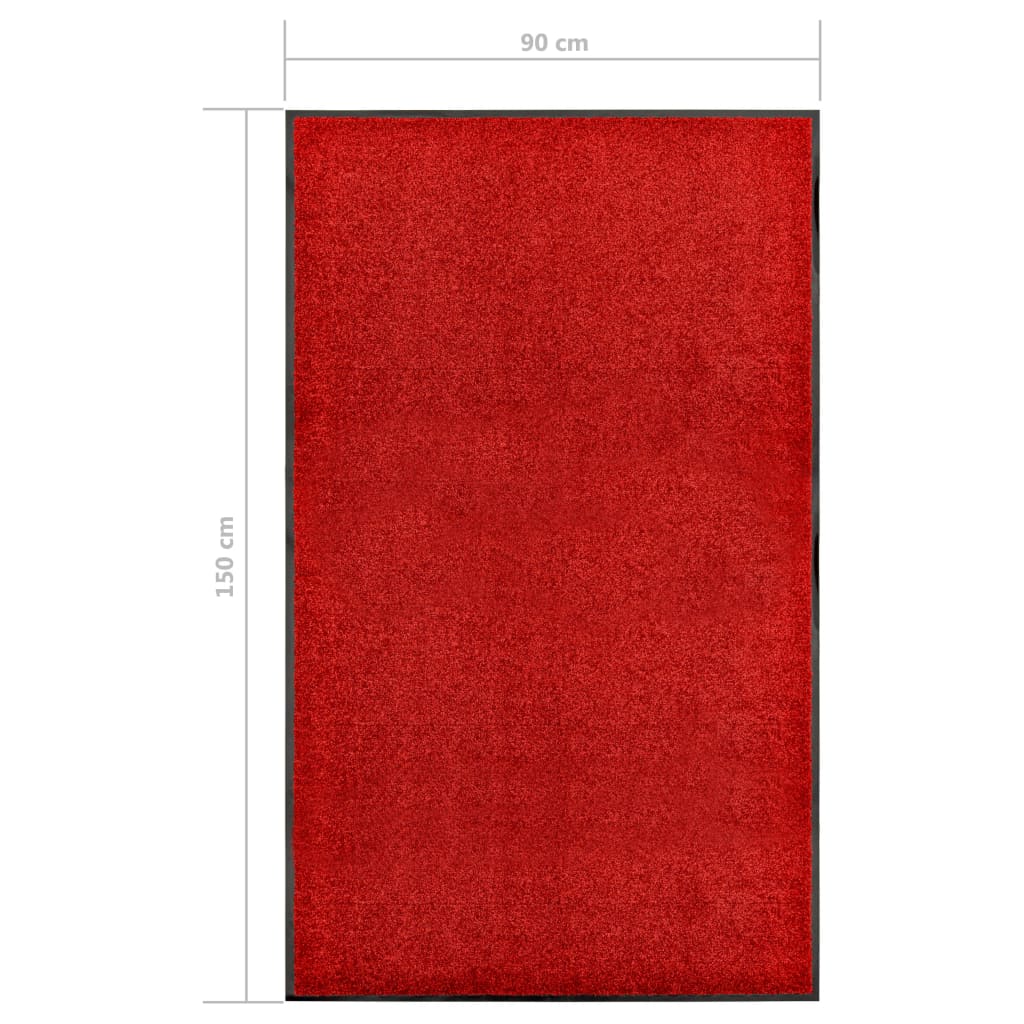 Dørmåtte Vaskbar Rød 90x150 cm