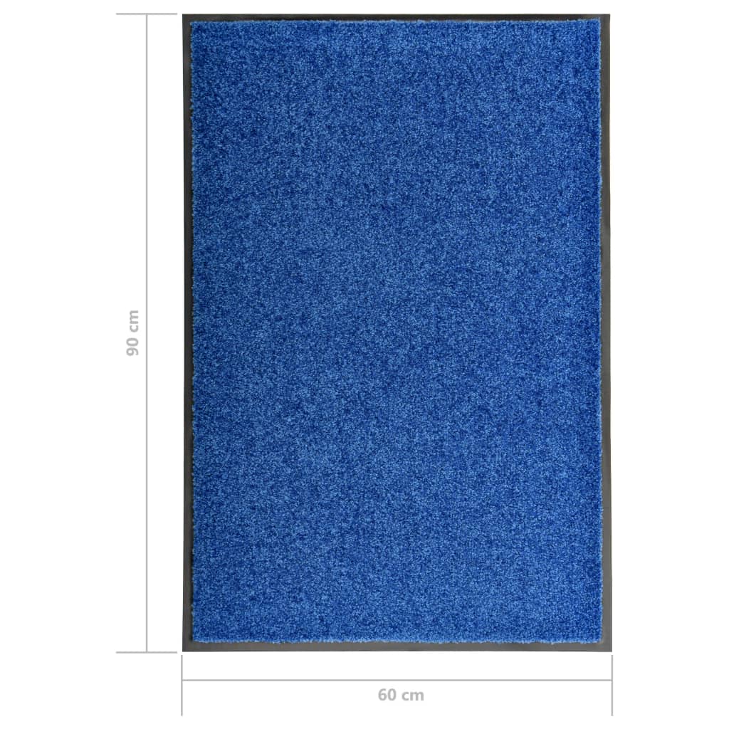 Dørmåtte Vaskbar Blå 60x90 cm
