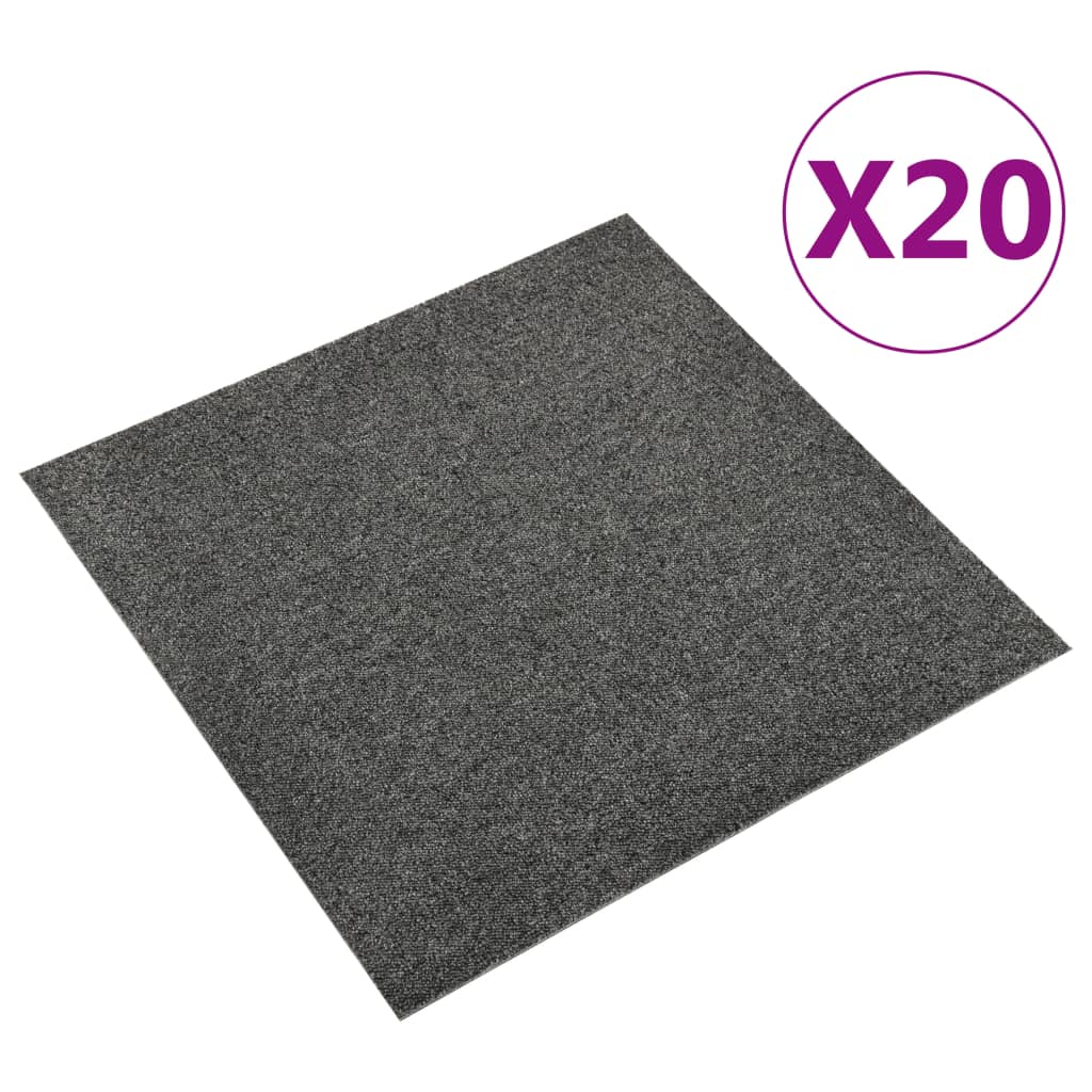 Tæppefliser 20 stk. 5 m² 50x50 cm antracit