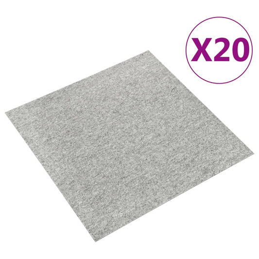 Tæppefliser 20 stk. 5 m² 50x50 cm lysegrå