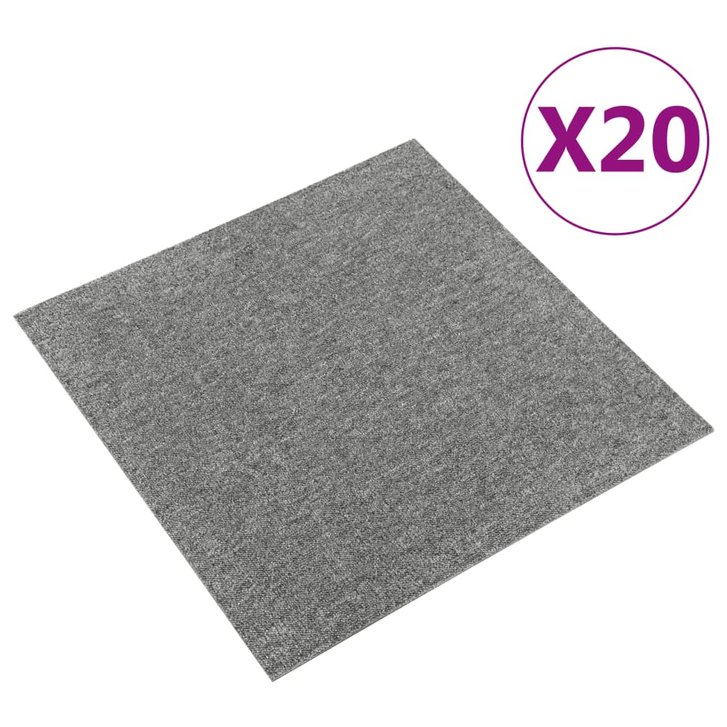 Tæppefliser 20 stk 5 m² 50x50 cm grå
