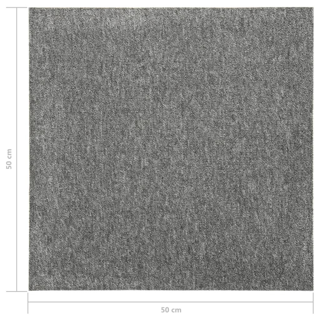 Tæppefliser 20 stk 5 m² 50x50 cm grå