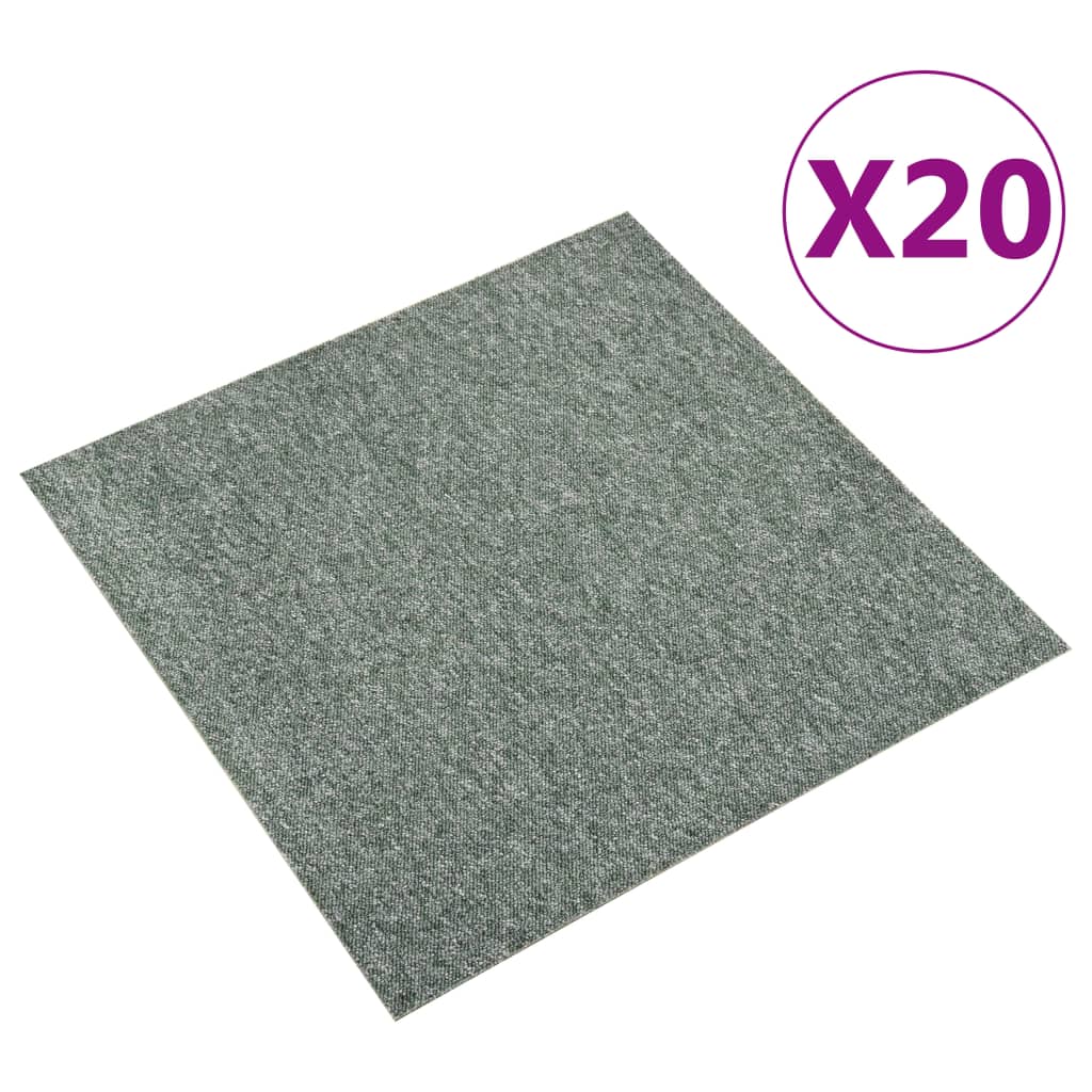 Tæppefliser 20 stk 5 m² 50x50 cm Grøn