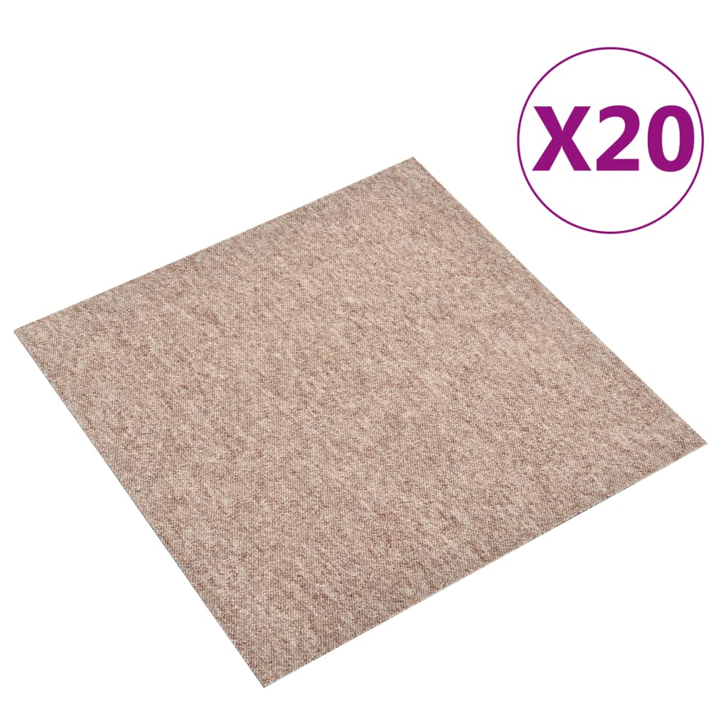Tæppefliser 20 stk 5 m² 50x50 cm Beige
